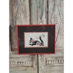 Doug Lafortune - Haida  First Nation - 1979 Framed Signed Print titled Loon